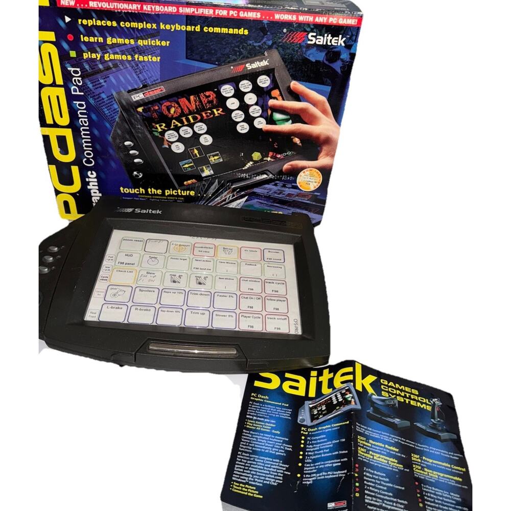 Vintage Saitek PC Dash Graphic Command Pad Gamepad Classic Collectors RARE